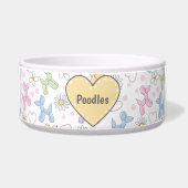 Whimsical Pastel Poodle Personalized Pet Bowl Voerbakje (Voorkant)