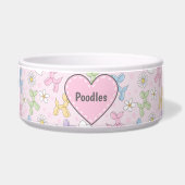 Whimsical Pastel Poodle Personalized Pet Bowl Voerbakje (Voorkant)