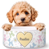 Whimsical Pastel Poodle Personalized Pet Bowl Voerbakje