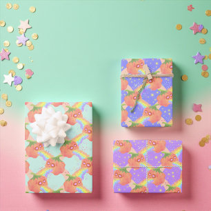 Whimsical Pastel Puking Pumpkins Inpakpapier Vel