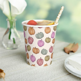 Whimsical Pastel Pumpkin Patroon Party Papieren Bekers