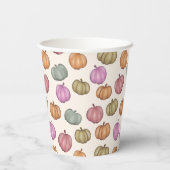 Whimsical Pastel Pumpkin Patroon Party Papieren Bekers (Achterkant)