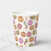 Whimsical Pastel Pumpkin Patroon Party Papieren Bekers (Rechts)