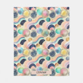 Whimsical Pastel Rainbow Waves & Glitter Abstract Fleece Deken (Voorkant)