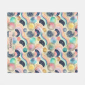 Whimsical Pastel Rainbow Waves & Glitter Abstract Fleece Deken (Voorkant (Horizontaal))