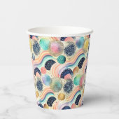 Whimsical Pastel Rainbow Waves & Glitter Abstract Papieren Bekers (Achterkant)