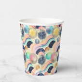 Whimsical Pastel Rainbow Waves & Glitter Abstract Papieren Bekers (Rechts)