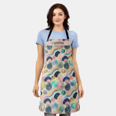 Whimsical Pastel Rainbow Waves & Glitter Abstract Schort (Gedragen)