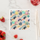 Whimsical Pastel Rainbow Waves & Glitter Abstract Servet (Insitu)