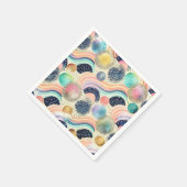 Whimsical Pastel Rainbow Waves & Glitter Abstract Servet (Hoek)