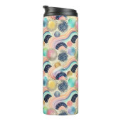 Whimsical Pastel Rainbow Waves & Glitter Abstract Thermosbeker (Geroteerd rechts)