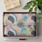 Whimsical Pastel Rainbow Waves & Glitter Abstract Tissuepapier (Geschenk)