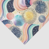 Whimsical Pastel Rainbow Waves & Glitter Abstract Tissuepapier (Detail)