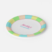 Whimsical pastel retro kind aangepaste foto papieren bordje (Gekanteld)