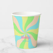 Whimsical pastel retro kind gewoonte papieren bekers (Voorkant)