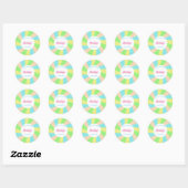 Whimsical pastel retro kind gewoonte ronde sticker (Vel)