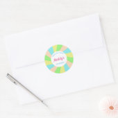 Whimsical pastel retro kind gewoonte ronde sticker (Envelop)