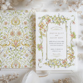 Whimsical Pastel Rococo Floral Wedding Kaart
