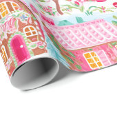 Whimsical Pastel Roze Gingerbread Dream Christmas Cadeaupapier (Rol Hoek)