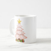 Whimsical Pastel Roze kerstboom met doos cadeau Koffiemok (Voorkant links)