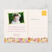 Whimsical Pastel Roze Lente Bloemen Tuin Chique Briefkaart (Achterkant)
