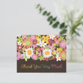 Whimsical Pastel Roze Lente Bloemen Tuin Chique Briefkaart (Staand voorkant)