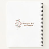 Whimsical Pastel Roze & Sage Groene Bloemenvogel Notitieboek (Achterkant)