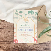 Whimsical Pastel Safari Baby shower Oerwoud Dieren Kaart