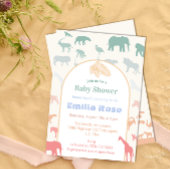 Whimsical Pastel Safari Baby shower Oerwoud Dieren Kaart