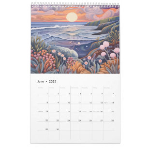 Whimsical Pastel Seaside Beach Kalender