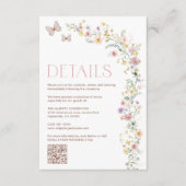 Whimsical Pastel Spring Wildflower bruiloft detail Informatiekaartje (Voorkant)