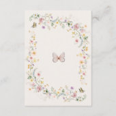 Whimsical Pastel Spring Wildflower bruiloft detail Informatiekaartje (Achterkant)