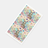 Whimsical Pastel Tabby Feeënkat Bloemrijke Fantasi Servet (Hoek)