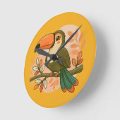 Whimsical Pastel Toekan Ronde Klok (Hoek)