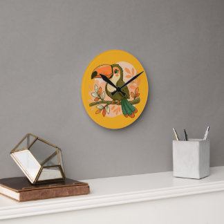 Whimsical Pastel Toekan Ronde Klok