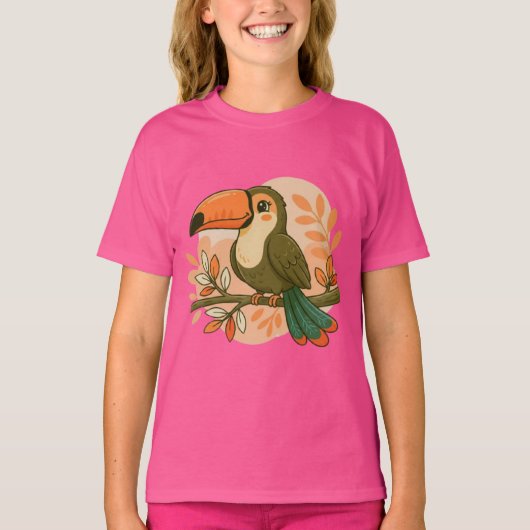 Whimsical Pastel Toekan T-shirt (Voorkant)