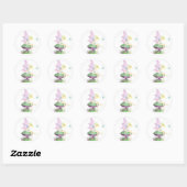 Whimsical pastel tuin fee zittend op paddestoel ronde sticker (Vel)