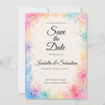 Whimsical Pastel Watercolor Romantische Bruiloft