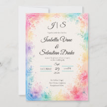 Whimsical Pastel Watercolor Romantische Trouwdag 