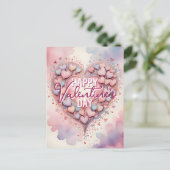 Whimsical Pastel Waterverf Hart Valentijnsdag Briefkaart (Staand voorkant)