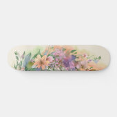 Whimsical Pastel Waterverf Wildflower Meadows Persoonlijk Skateboard (Horizontaal)