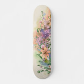 Whimsical Pastel Waterverf Wildflower Meadows Persoonlijk Skateboard (Voorkant)