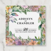 Whimsical Pastel Waterverf Wildflower Wedding Bedankjes Labels (Voorkant)