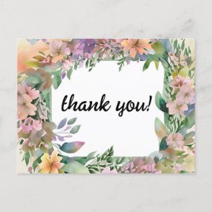 Whimsical Pastel Waterverf Wildflower Wedding Briefkaart