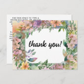 Whimsical Pastel Waterverf Wildflower Wedding Briefkaart (Voorkant / Achterkant)