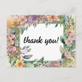 Whimsical Pastel Waterverf Wildflower Wedding Briefkaart