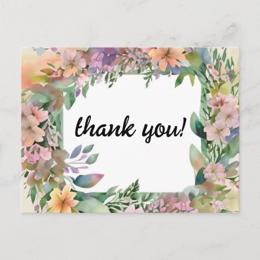 Whimsical Pastel Waterverf Wildflower Wedding Briefkaart (Voorkant)