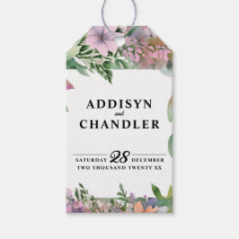 Whimsical Pastel Waterverf Wildflower Wedding Cadeaulabel