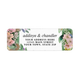 Whimsical Pastel Waterverf Wildflower Wedding Etiket