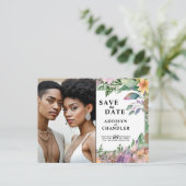 Whimsical Pastel Waterverf Wildflower Wedding Feestdagenkaart (Staand voorkant)